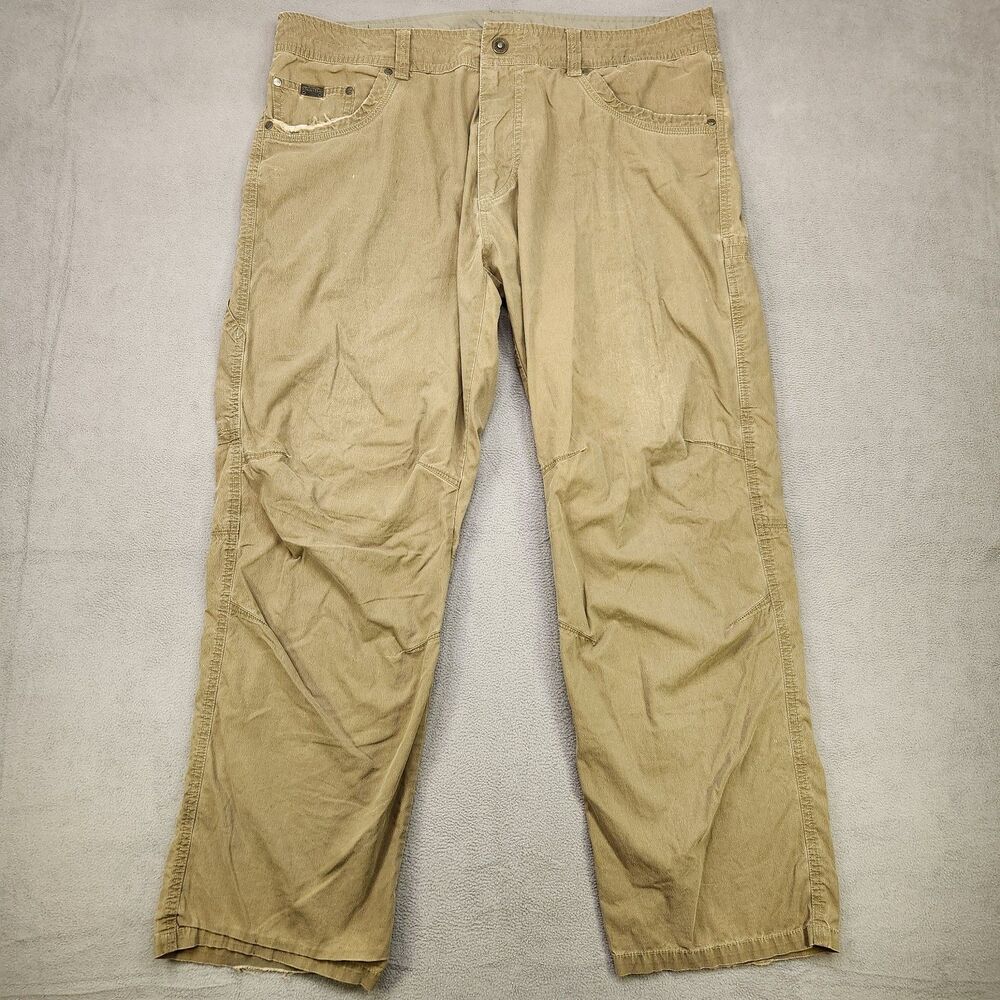 Kuhl Revolvr Pants Men's 38x30 Beige Tan Brown Vintage Patina Dye Hiking Outdoor